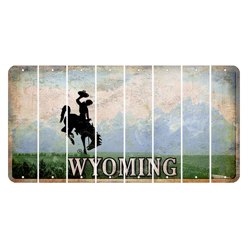 Wyoming Teton Range Cut License Plate Strips (Set of 8) Blank