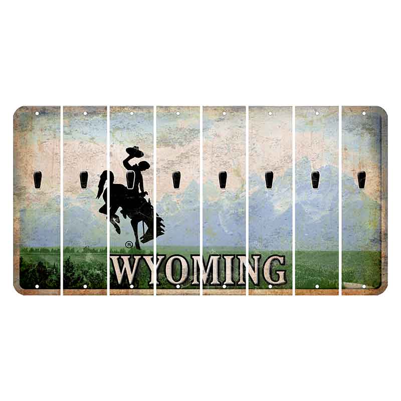 Wyoming Teton Range Cut License Plate Strips (Set of 8) Apostrophe