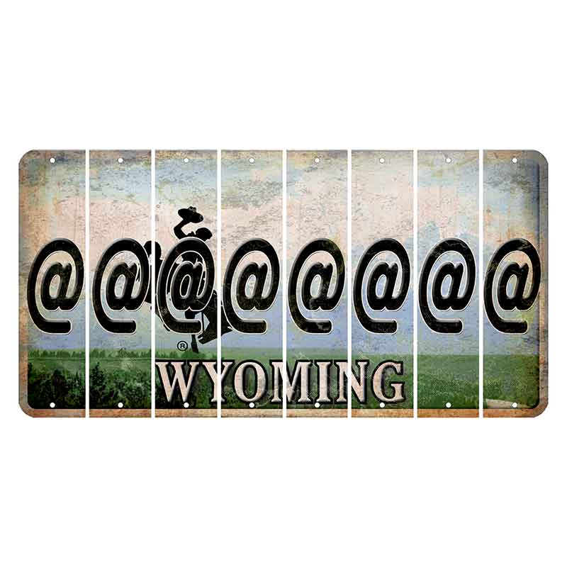 Wyoming Teton Range Cut License Plate Strips (Set of 8) At Sign