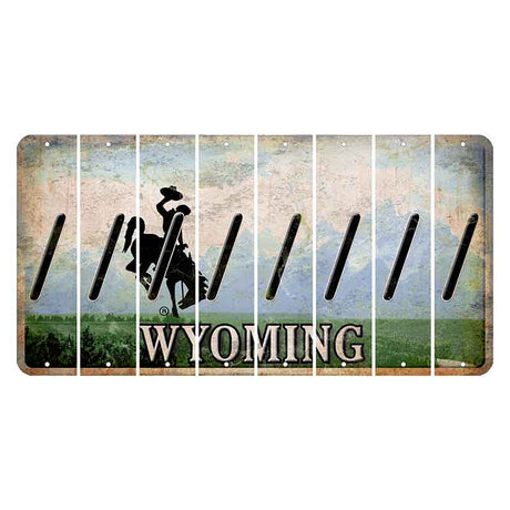 Wyoming Teton Range Cut License Plate Strips (Set of 8) Forward Slash