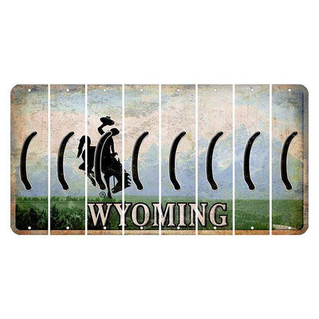 Wyoming Teton Range Cut License Plate Strips (Set of 8) Parenthesis - Left