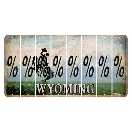 Wyoming Teton Range Cut License Plate Strips (Set of 8) Percent Sign