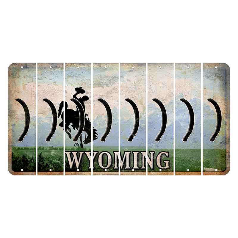 Wyoming Teton Range Cut License Plate Strips (Set of 8) Parenthesis - Right