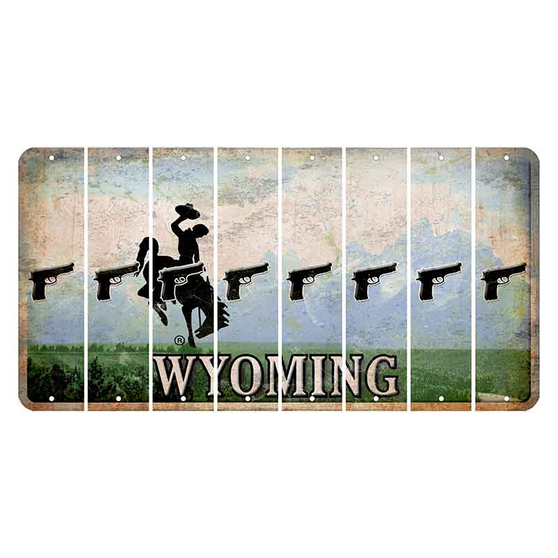 Wyoming Teton Range Cut License Plate Strips (Set of 8) Handgun