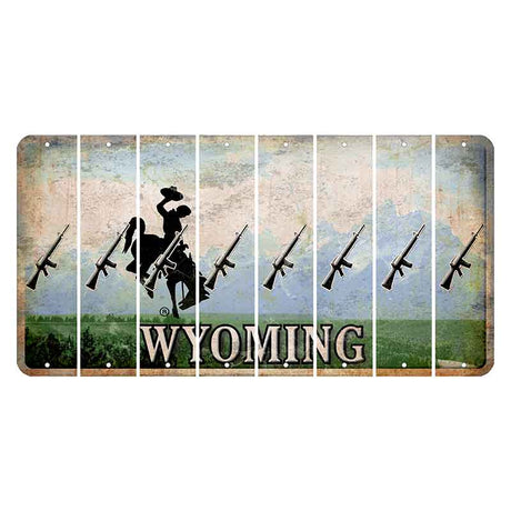 Wyoming Teton Range Cut License Plate Strips (Set of 8) Rifle