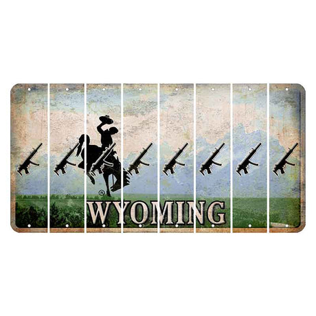 Wyoming Teton Range Cut License Plate Strips (Set of 8) Submachine Gun