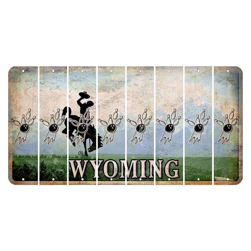 Wyoming Teton Range Cut License Plate Strips (Set of 8) Bowling