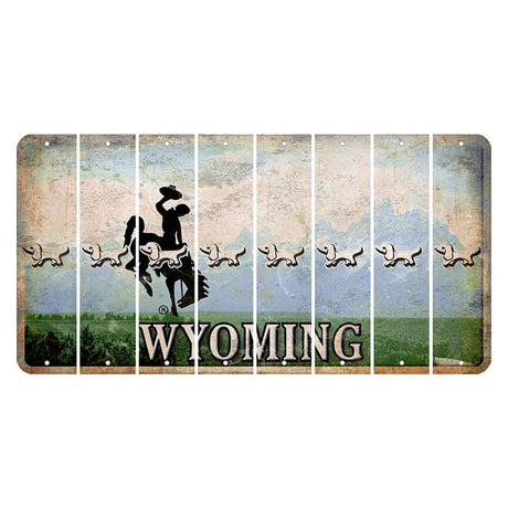 Wyoming Teton Range Cut License Plate Strips (Set of 8) Dog