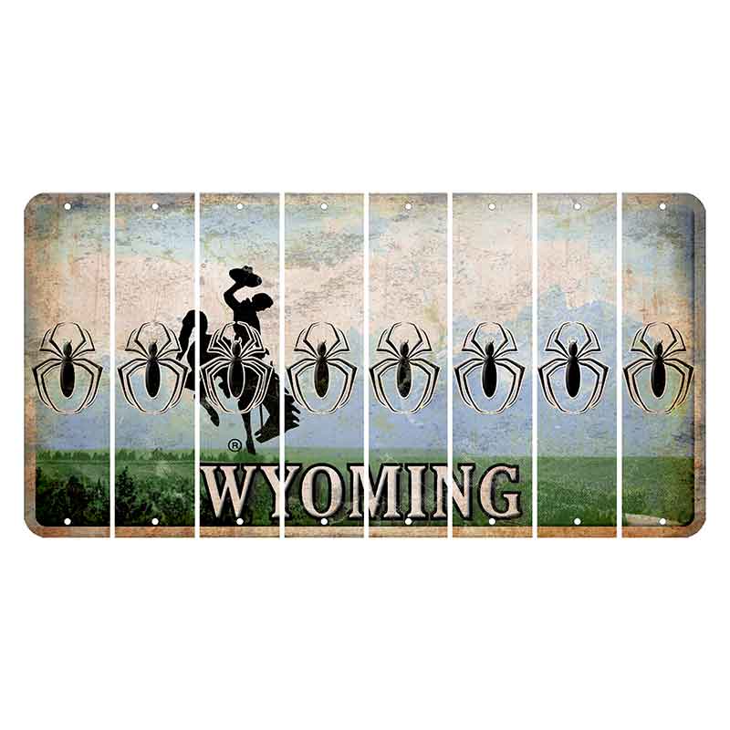 Wyoming Teton Range Cut License Plate Strips (Set of 8) Spider