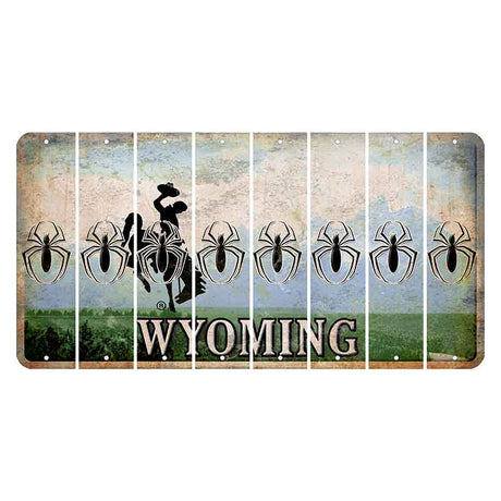 Wyoming Teton Range Cut License Plate Strips (Set of 8) Spider