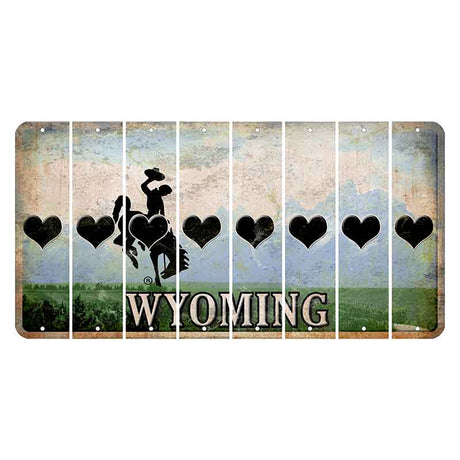 Wyoming Teton Range Cut License Plate Strips (Set of 8) Heart