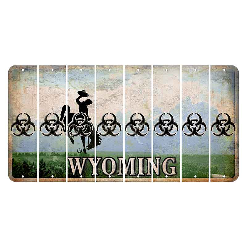 Wyoming Teton Range Cut License Plate Strips (Set of 8) Radioactive