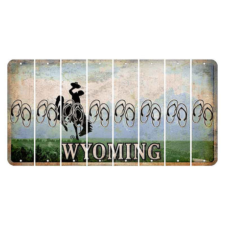 Wyoming Teton Range Cut License Plate Strips (Set of 8) Flip Flops