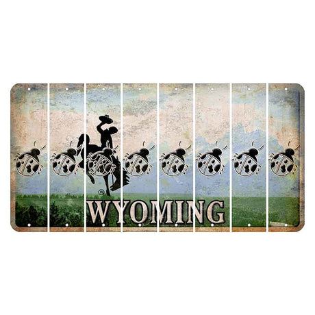 Wyoming Teton Range Cut License Plate Strips (Set of 8) Ladybug