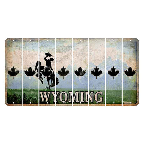 Wyoming Teton Range Cut License Plate Strips (Set of 8) Maple Leaf