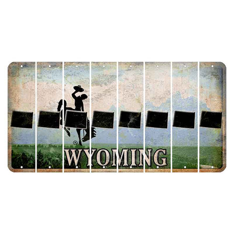 Wyoming Teton Range Cut License Plate Strips (Set of 8) State Silhouette