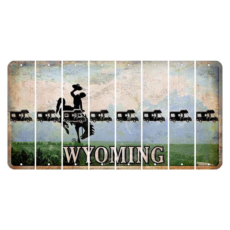 Wyoming Teton Range Cut License Plate Strips (Set of 8) Camper