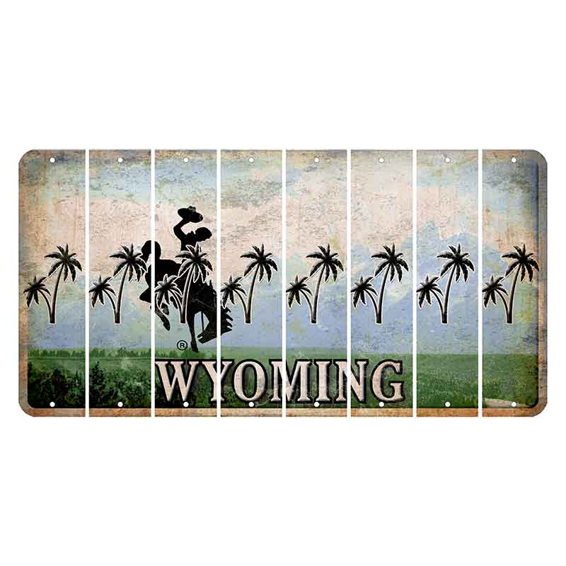 Wyoming Teton Range Cut License Plate Strips (Set of 8) Palm Trees