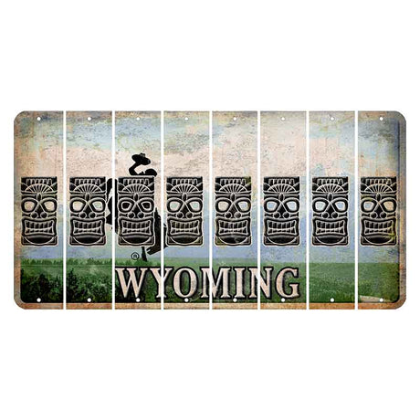 Wyoming Teton Range Cut License Plate Strips (Set of 8) Tiki