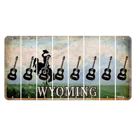 Wyoming Teton Range Cut License Plate Strips (Set of 8) Guitar