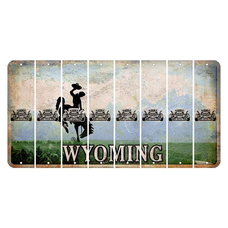 Wyoming Teton Range Cut License Plate Strips (Set of 8) Hot Rod