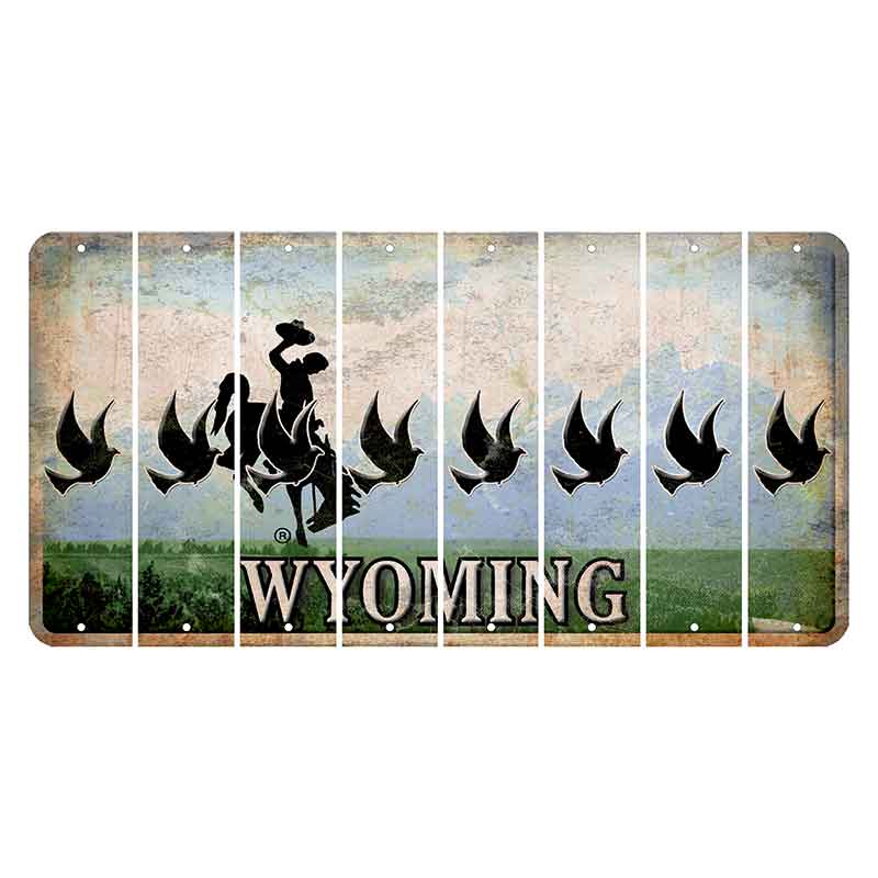 Wyoming Teton Range Cut License Plate Strips (Set of 8) Dove