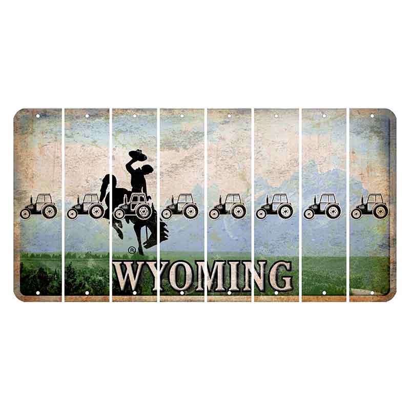 Wyoming Teton Range Cut License Plate Strips (Set of 8) Tractor