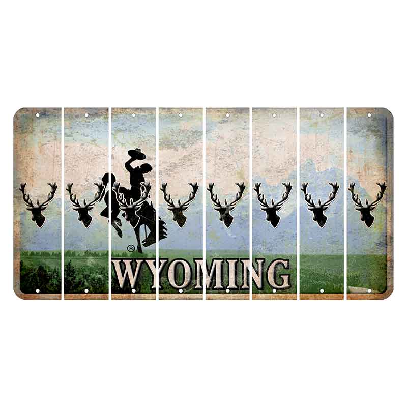 Wyoming Teton Range Cut License Plate Strips (Set of 8) Elk