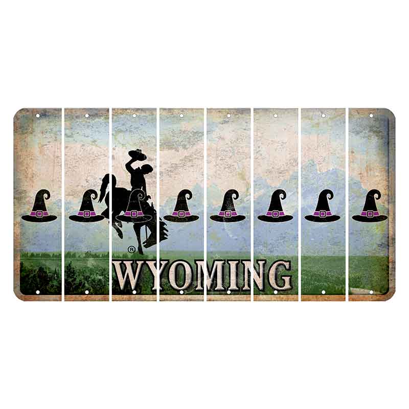 Wyoming Teton Range Cut License Plate Strips (Set of 8) Witches Hat