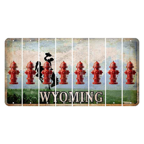 Wyoming Teton Range Cut License Plate Strips (Set of 8) Fire Hydrant