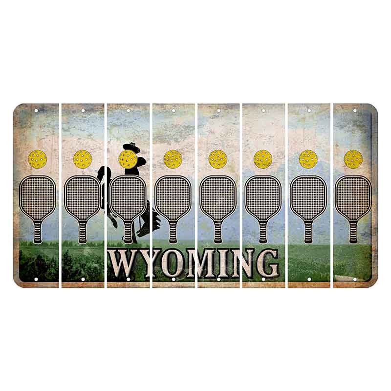 Wyoming Teton Range Cut License Plate Strips (Set of 8) Pickleball