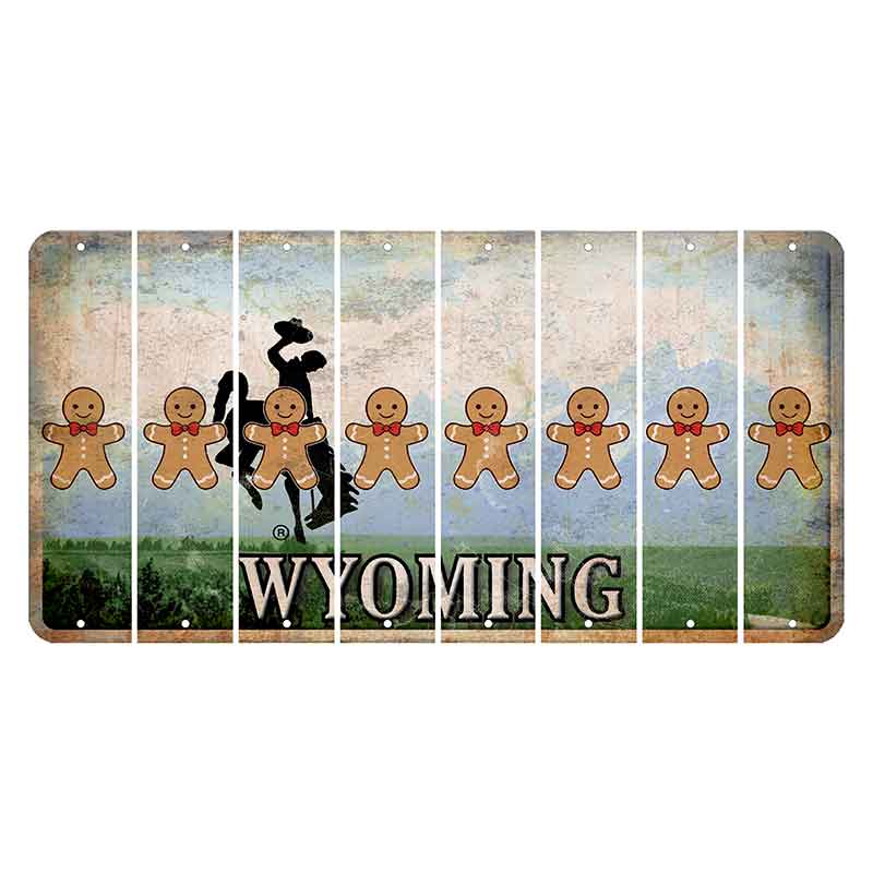 Wyoming Teton Range Cut License Plate Strips (Set of 8) Gingerbread Man