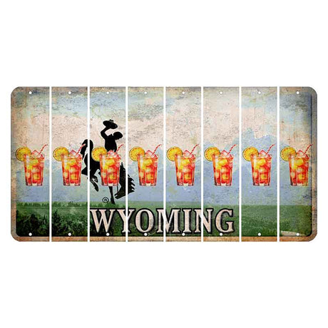 Wyoming Teton Range Cut License Plate Strips (Set of 8) Cocktail