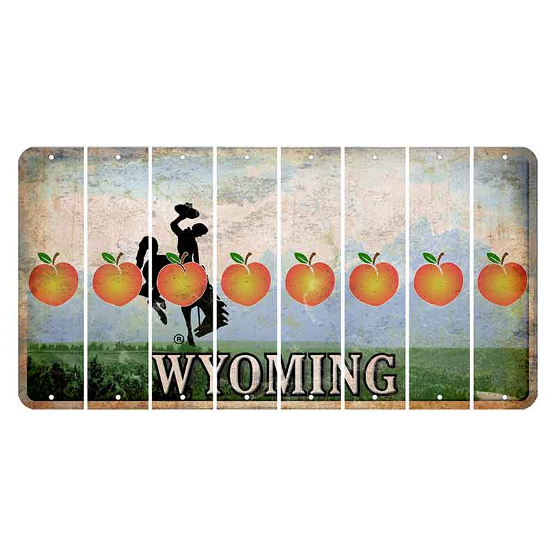 Wyoming Teton Range Cut License Plate Strips (Set of 8) Peach