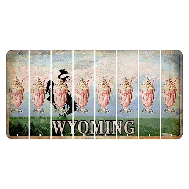 Wyoming Teton Range Cut License Plate Strips (Set of 8) Milkshake