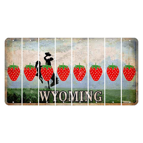 Wyoming Teton Range Cut License Plate Strips (Set of 8) Strawberry