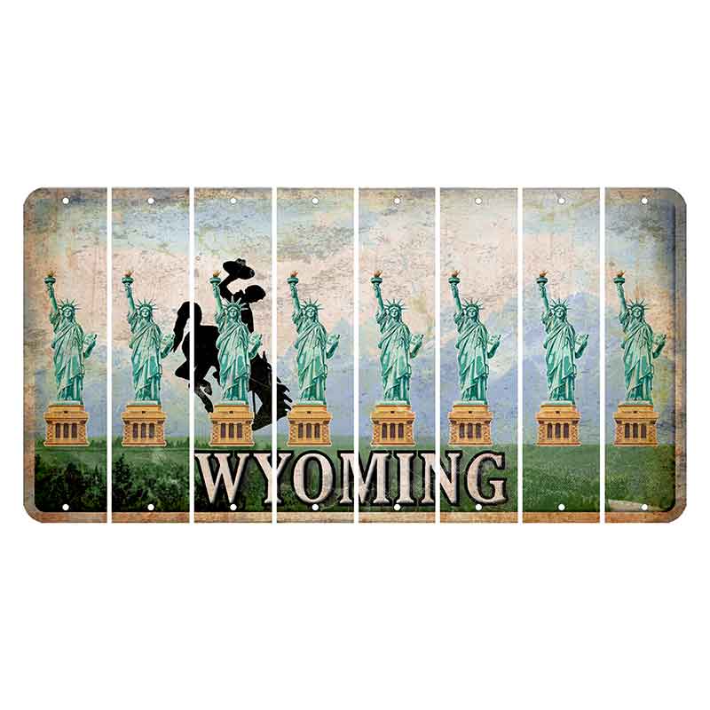 Wyoming Teton Range Cut License Plate Strips (Set of 8) Statue of Liberty