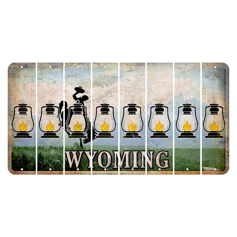 Wyoming Teton Range Cut License Plate Strips (Set of 8) Lantern