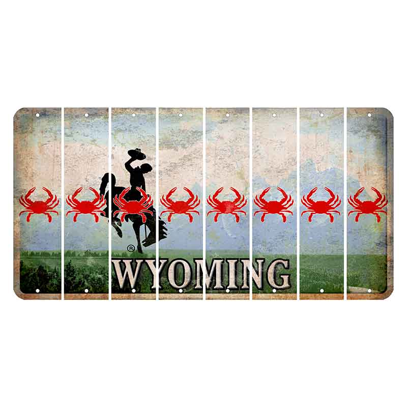 Wyoming Teton Range Cut License Plate Strips (Set of 8) Crab