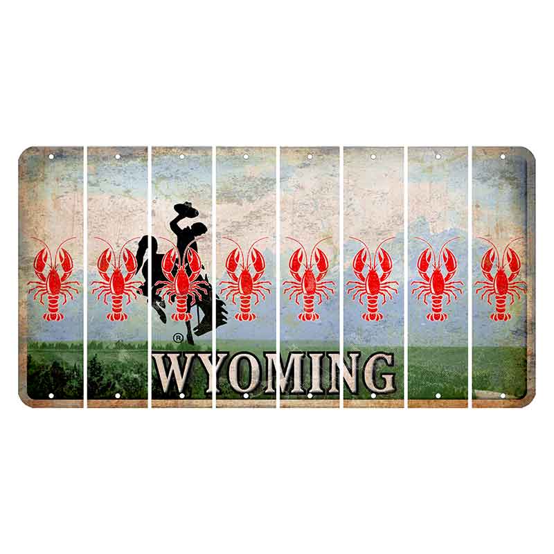 Wyoming Teton Range Cut License Plate Strips (Set of 8) Lobster