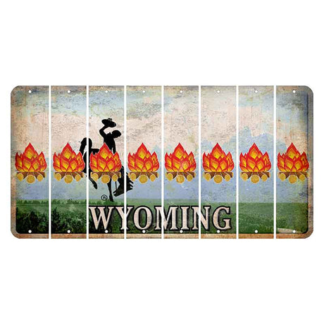 Wyoming Teton Range Cut License Plate Strips (Set of 8) Campfire