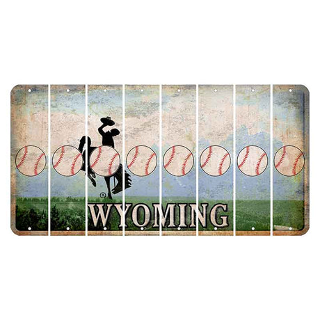 Wyoming Teton Range Cut License Plate Strips (Set of 8) Baseball