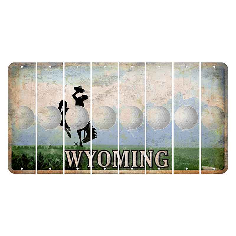 Wyoming Teton Range Cut License Plate Strips (Set of 8) Golfball