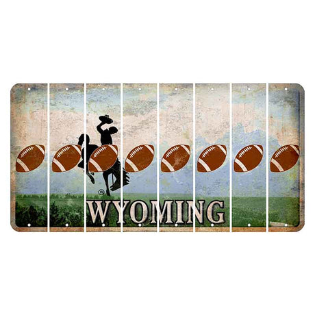 Wyoming Teton Range Cut License Plate Strips (Set of 8) Football