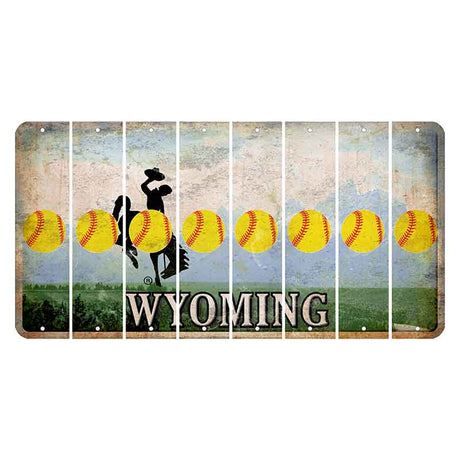 Wyoming Teton Range Cut License Plate Strips (Set of 8) Softball