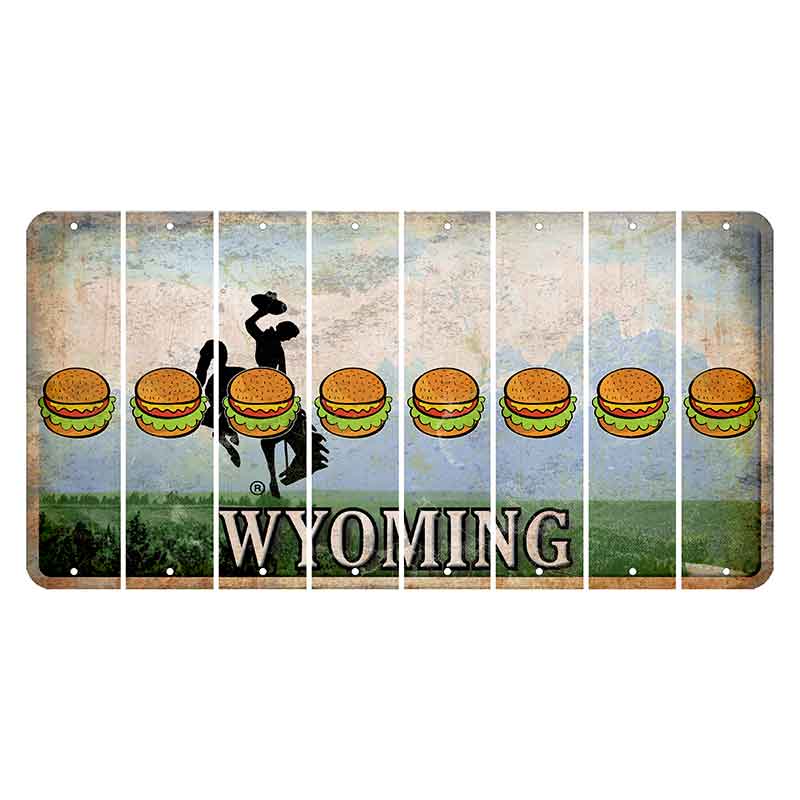 Wyoming Teton Range Cut License Plate Strips (Set of 8) Hamburger