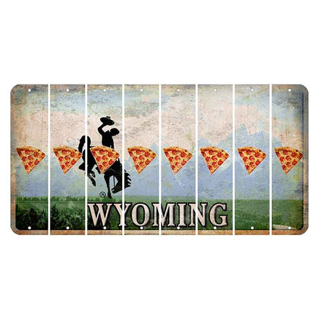 Wyoming Teton Range Cut License Plate Strips (Set of 8) Pizza