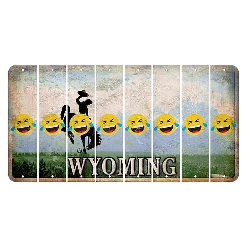 Wyoming Teton Range Cut License Plate Strips (Set of 8) Emoji - Laughing