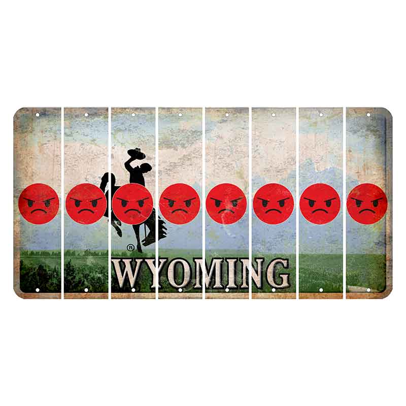 Wyoming Teton Range Cut License Plate Strips (Set of 8) Emoji - Angry