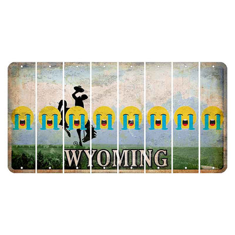 Wyoming Teton Range Cut License Plate Strips (Set of 8) Emoji - Crying